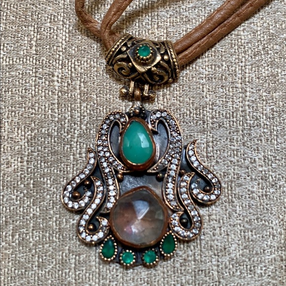 Byzantine Topaz Sliver European Pendant Necklace - Picture 3 of 11